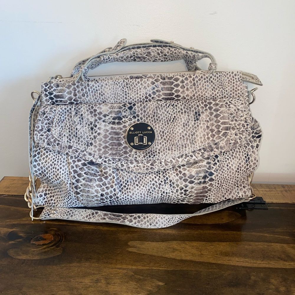 Elliott Lucca Leather Snake Print Shoulder Crossbody Purse NWT